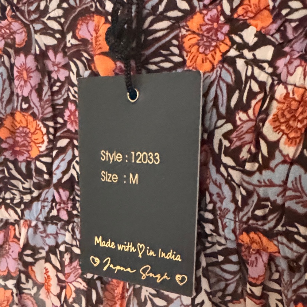 Japna Orange and Purple Floral Crop Top - Picture 4 of 9